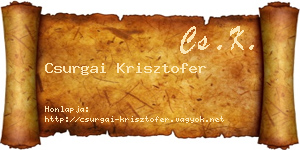 Csurgai Krisztofer névjegykártya