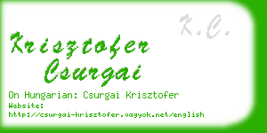 krisztofer csurgai business card